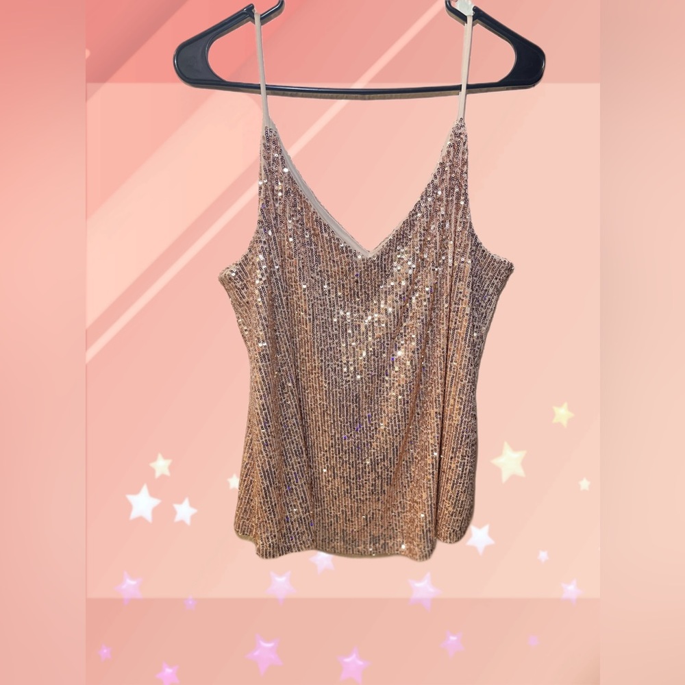 NWOT -- Calvin Klein Sequin Camisole Top in Champagne Size Medium